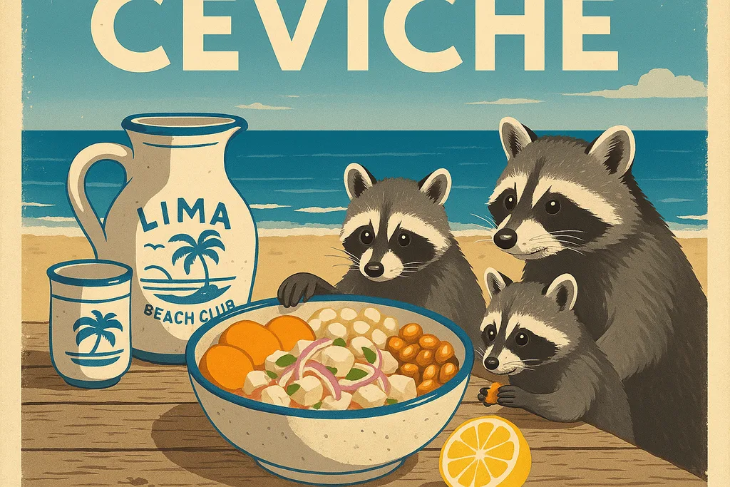 Traditional Peruvian ceviche with accompaniments