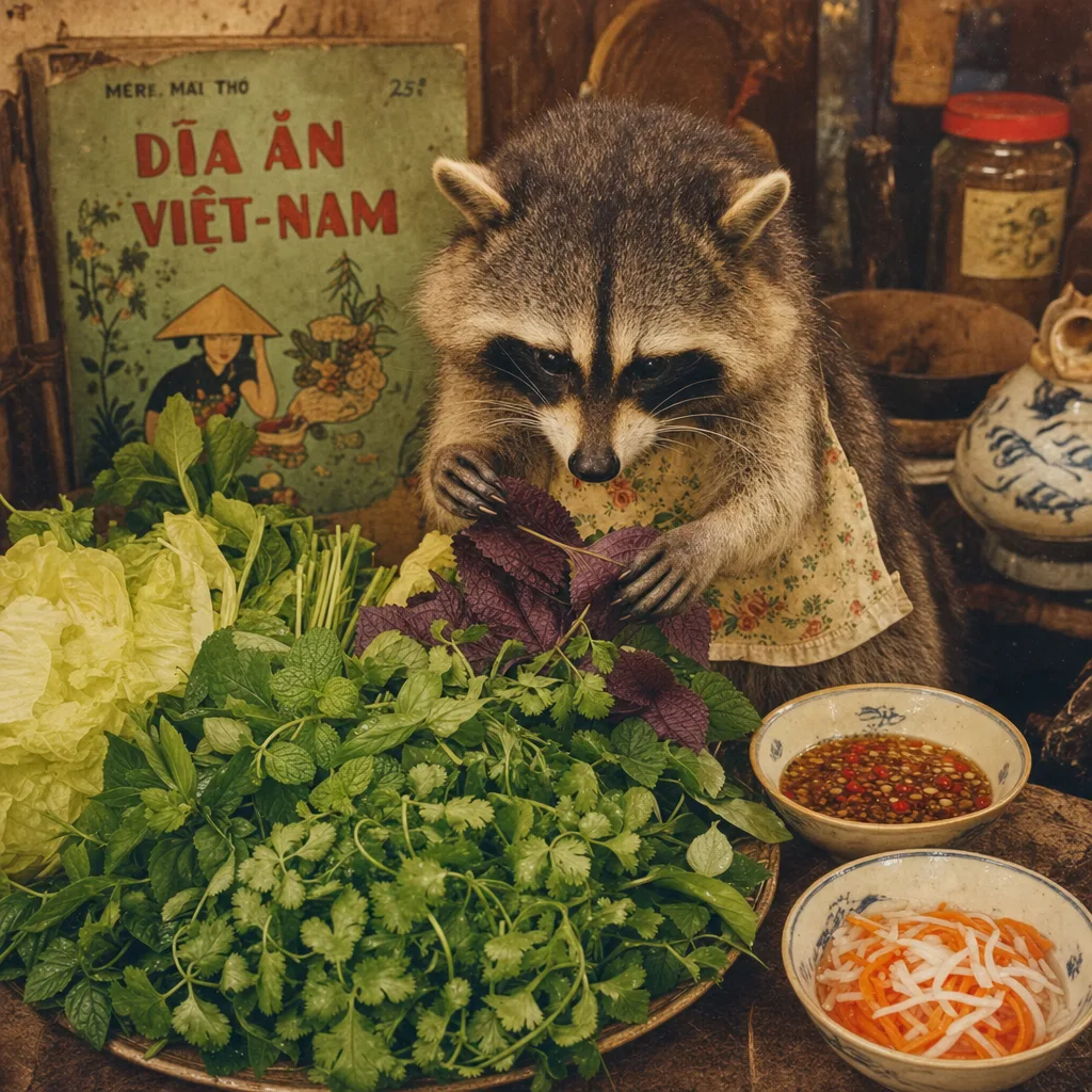 Herb platter and dipping sauce