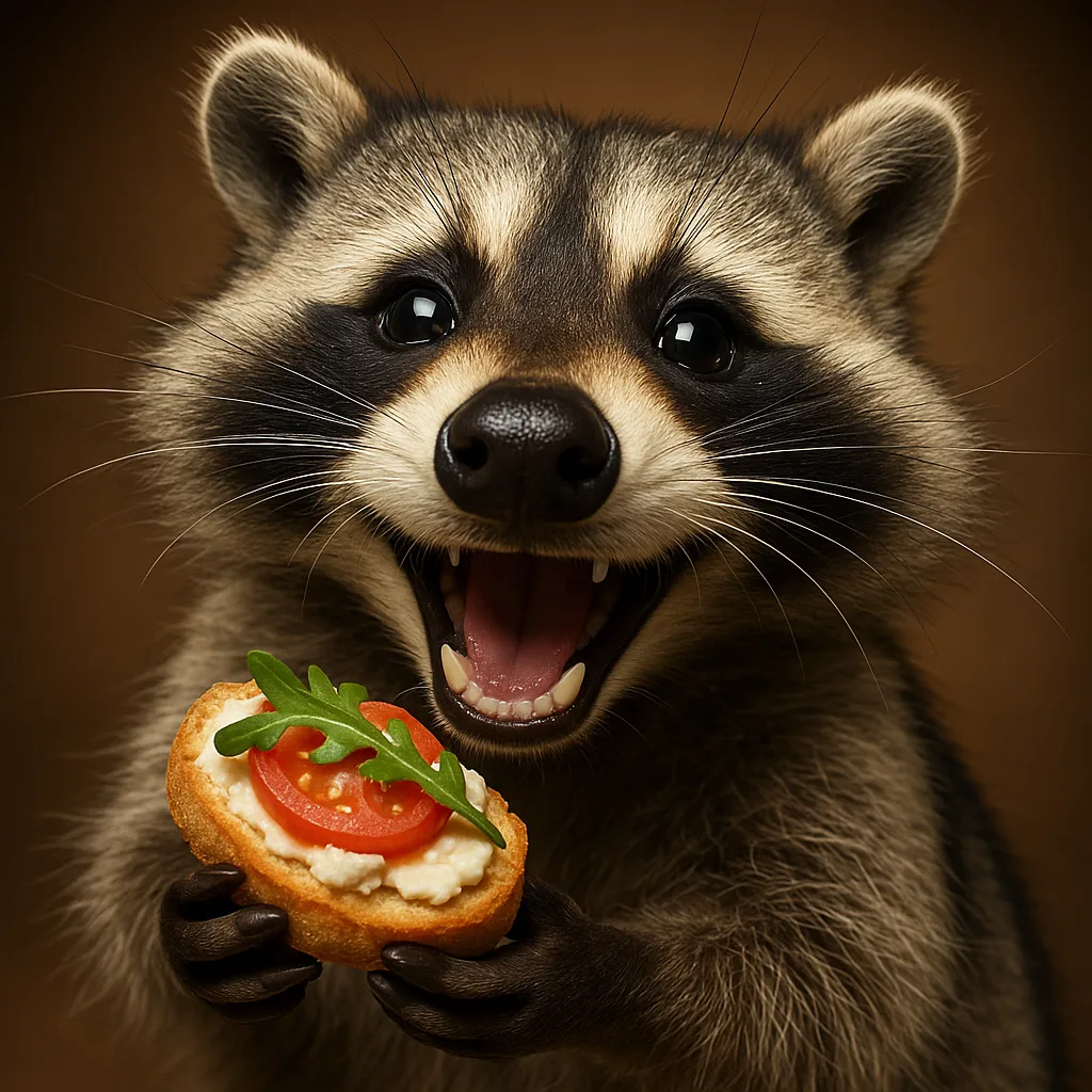 Raccook, the food-loving raccoon